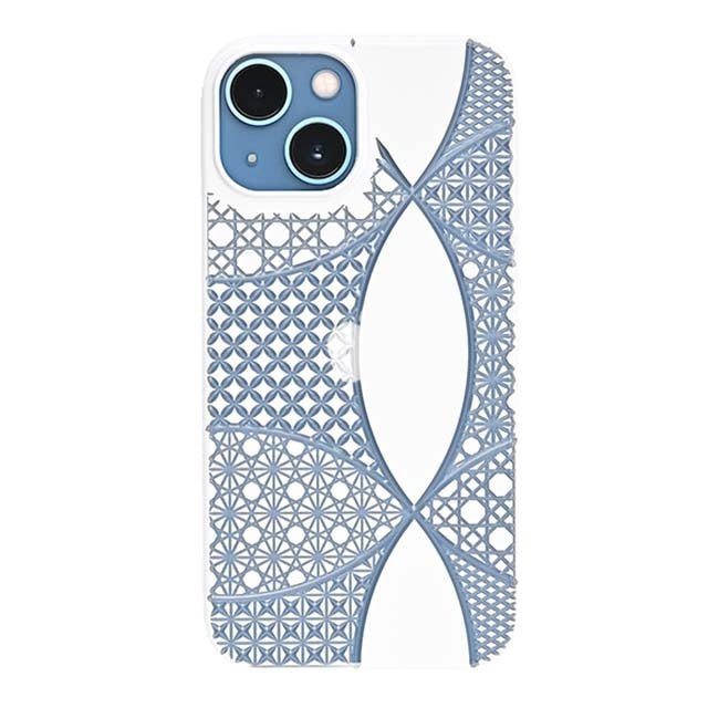 【Web限定】Air Jacket "kiriko" for iPhone 13 mini 千代柄(七宝) (ピュアホワイト)