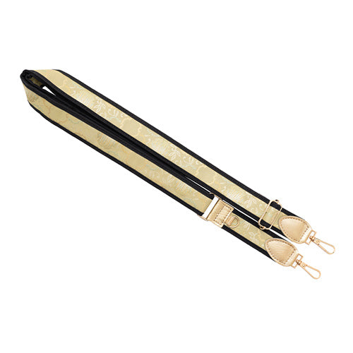 【WEB限定】P.S.SHOULDER STRAP【西陣織】 雪輪に唐草(青緑色)(縁ブラック)