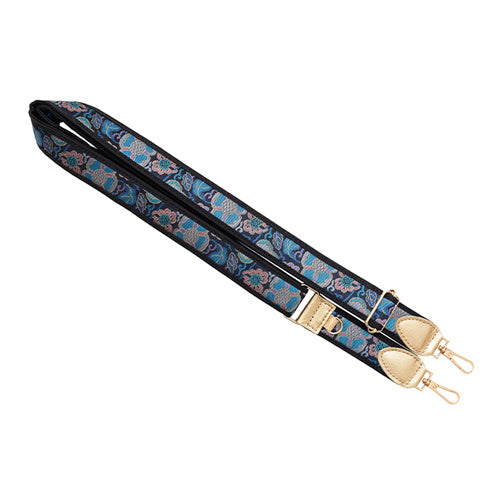 【WEB限定】P.S.SHOULDER STRAP【西陣織】 梅紋(紫色)(縁ブラック)