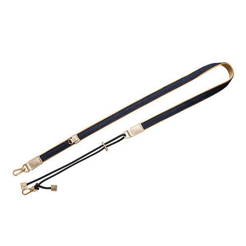 【WEB限定】P.S.SHOULDER STRAP【デニム】幅 20mm(濃紺×ベージュ)