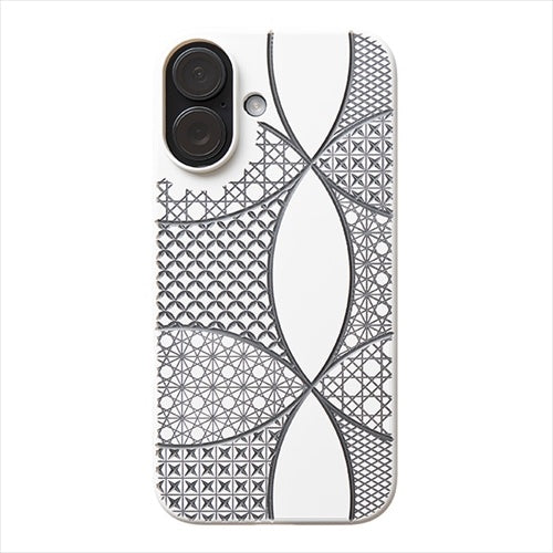 【Web限定】Air Jacket "kiriko" for iPhone 16 千代柄(七宝)(ピュアホワイト)