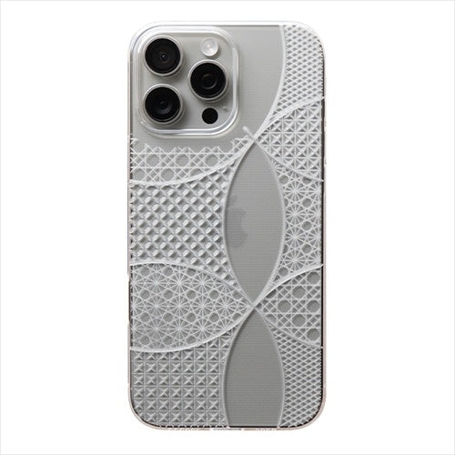 【Web限定】Air Jacket "kiriko" for iPhone 16 Pro Max 千代柄(七宝)(クリア)