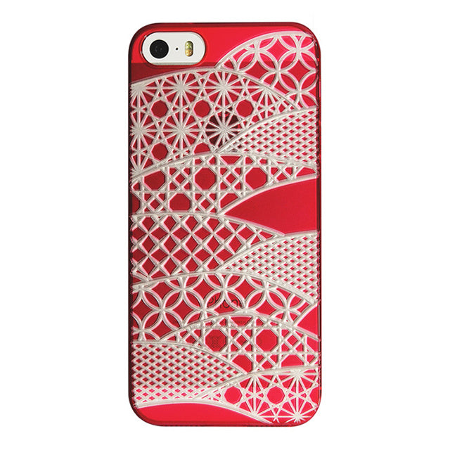 【Web限定】AIR JACKET ”kiriko” for iPhone SE/5s/5 (千代柄・茜)