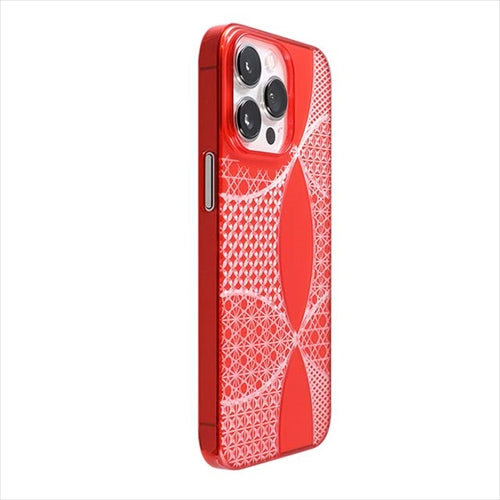 【Web限定】Air Jacket "kiriko" for iPhone 14 Pro Max 千代柄(七宝)(紅)
