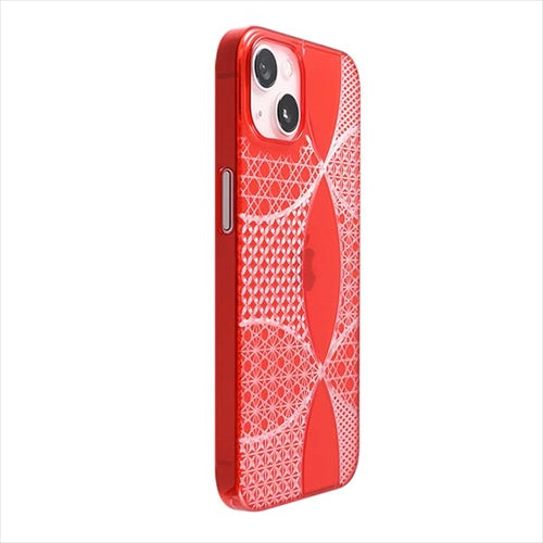 【Web限定】Air Jacket "kiriko" for iPhone 14 千代柄(七宝)(紅)