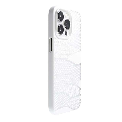 【Web限定】Air Jacket "kiriko" for iPhone 14 Pro 千代柄(扇)(ピュアホワイト)
