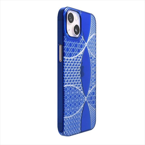 【Web限定】Air Jacket "kiriko" for iPhone 15 Plus 千代柄(七宝)(瑠璃)
