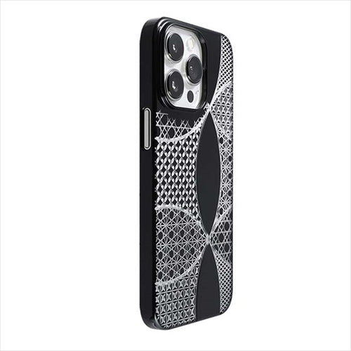 【Web限定】Air Jacket "kiriko" for iPhone 15 Pro 千代柄(七宝)(ピアノブラック)
