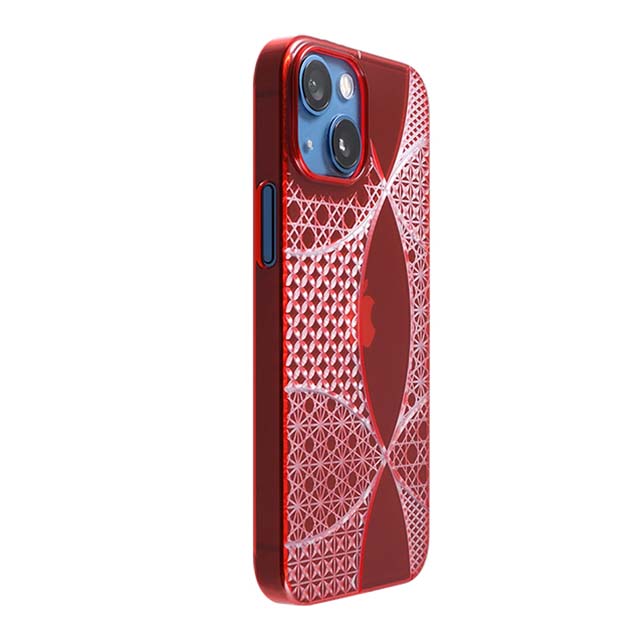 【Web限定】Air Jacket "kiriko" for iPhone 13 mini 千代柄(七宝) (紅)
