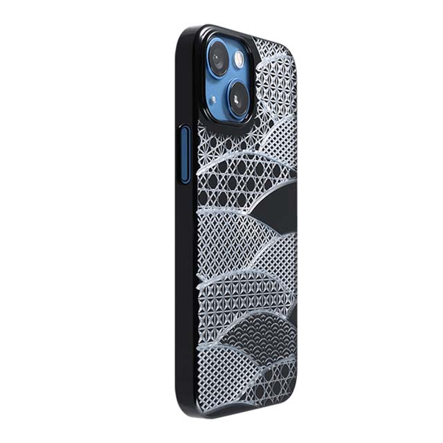 【Web限定】Air Jacket "kiriko" for iPhone 13 mini 千代柄(扇) (ピアノブラック)