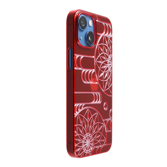 【Web限定】Air Jacket "kiriko" for iPhone 13 mini エ霞に鞠 (紅)