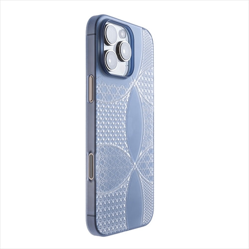 【Web限定】Air Jacket "kiriko" for iPhone 16 Pro Max 千代柄(七宝)(クリアネイビー)