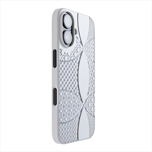 【Web限定】Air Jacket "kiriko" for iPhone 16 千代柄(七宝)(ピュアホワイト)