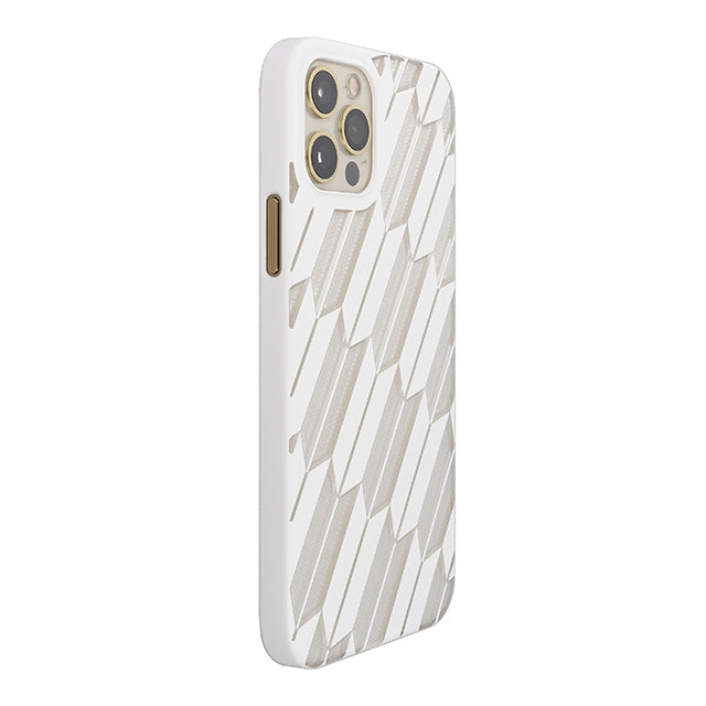 【Web限定】Air Jacket “kiriko” for iPhone12 / iPhone12 Pro 矢絣 (ピュアホワイト)