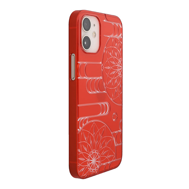 【Web限定】Air Jacket “kiriko” for iPhone12 mini エ霞に鞠 (紅)