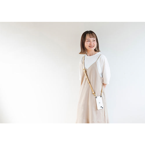 【WEB限定】P.S.SHOULDER STRAP【レザー】(ゴールド )