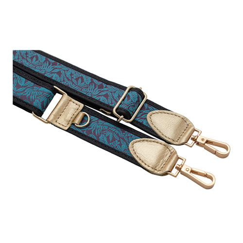 【WEB限定】P.S.SHOULDER STRAP【西陣織】 桐竹鳳凰(青色)(縁ブラック)