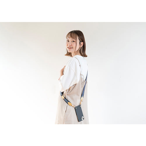 【WEB限定】P.S.SHOULDER STRAP【西陣織】 桐竹鳳凰(青色)(縁ブラック)