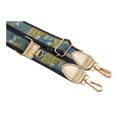 【WEB限定】P.S.SHOULDER STRAP【西陣織】 鳳凰唐草(紺色)(縁ブラック)