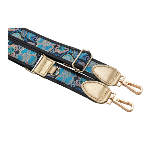 【WEB限定】P.S.SHOULDER STRAP【西陣織】 梅紋(紫色)(縁ブラック)