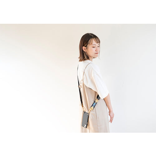 【WEB限定】P.S.SHOULDER STRAP【西陣織】 梅紋(紫色)(縁ブラック)