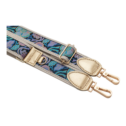 【WEB限定】P.S.SHOULDER STRAP【西陣織】 梅紋(紫色)(縁ベージュ)