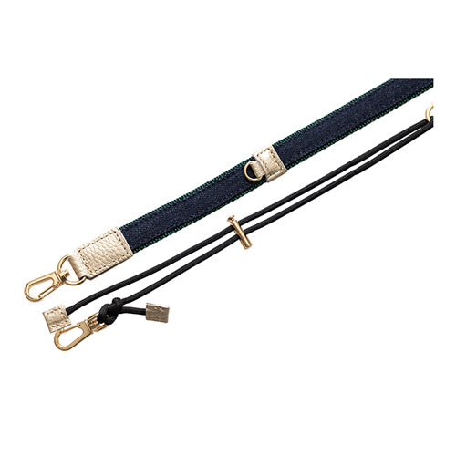 【WEB限定】P.S.SHOULDER STRAP【デニム】幅 20mm(濃紺×グリーン)