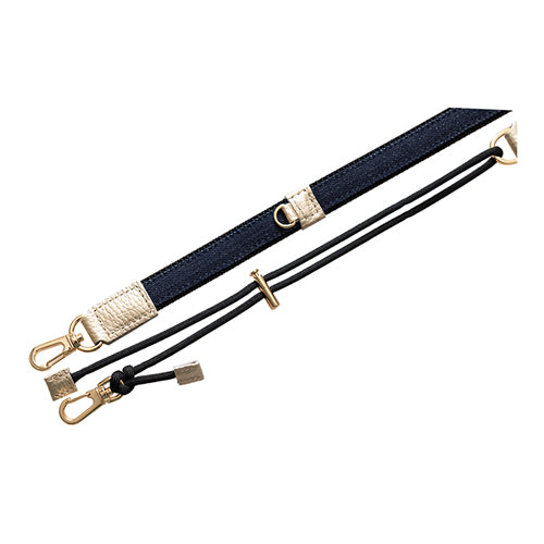 【WEB限定】P.S.SHOULDER STRAP【デニム】幅 20mm(濃紺×黒)