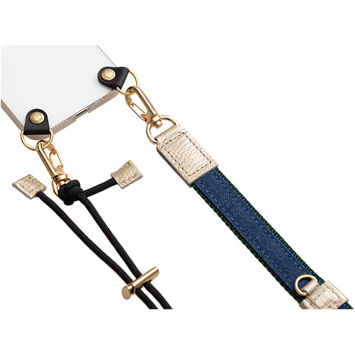 【WEB限定】P.S.SHOULDER STRAP【デニム】幅 20mm(フェード×グリーン)