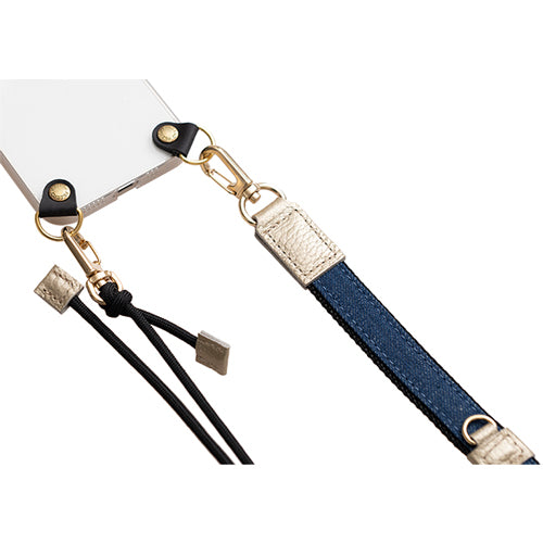 【WEB限定】P.S.SHOULDER STRAP【デニム】幅 20mm(フェード×黒)