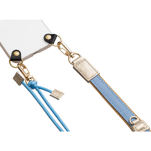 【WEB限定】P.S.SHOULDER STRAP【デニム】幅 20mm(ブリーチ×ベージュ)