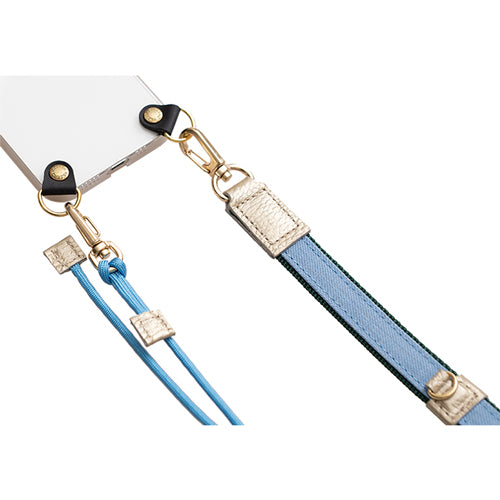 【WEB限定】P.S.SHOULDER STRAP【デニム】幅 20mm(ブリーチ×グリーン)