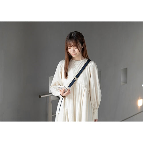 【WEB限定】P.S.SHOULDER STRAP【デニム】幅 30mm(濃紺×ベージュ)
