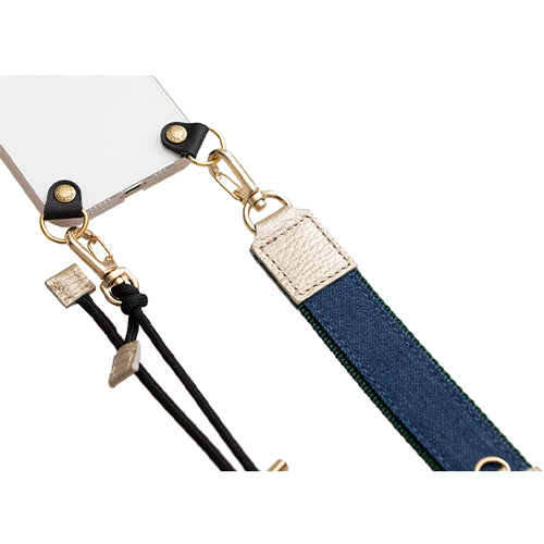 【WEB限定】P.S.SHOULDER STRAP【デニム】幅 30mm(フェード×グリーン)