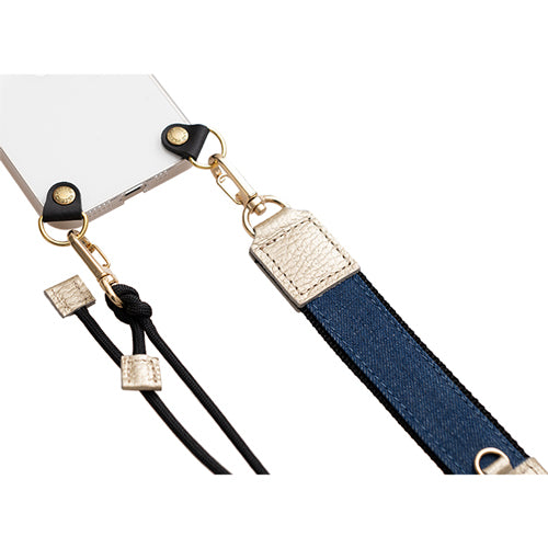 【WEB限定】P.S.SHOULDER STRAP【デニム】幅 30mm(フェード×黒)