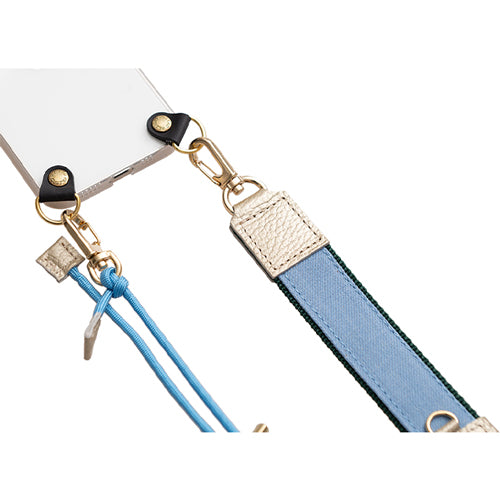 【WEB限定】P.S.SHOULDER STRAP【デニム】幅 30mm(ブリーチ×グリーン)