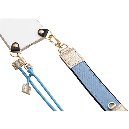 【WEB限定】P.S.SHOULDER STRAP【デニム】幅 30mm(ブリーチ×黒)