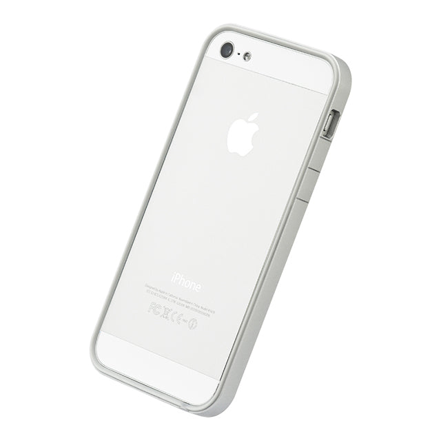 フラットバンパーセット for iPhone SE/5s/5 (シルバー&ホワイト)