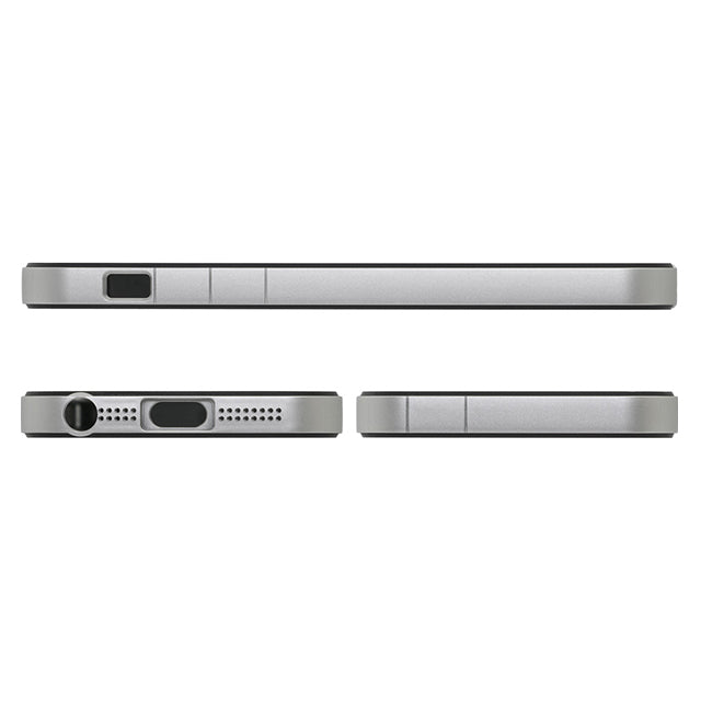 フラットバンパーセット for iPhone SE/5s/5 (シルバー&ブラック)