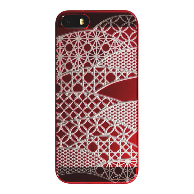 【Web限定】AIR JACKET ”kiriko” for iPhone SE/5s/5 (千代柄・茜)