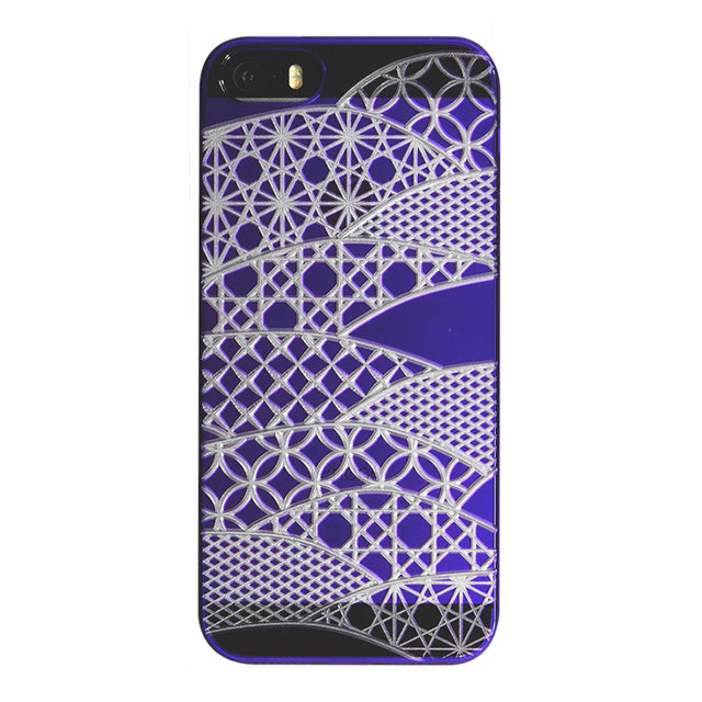 【Web限定】AIR JACKET ”kiriko” for iPhone SE/5s/5 (千代柄・葡萄)