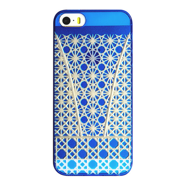 【Web限定】AIR JACKET ”kiriko” for iPhone SE/5s/5 (笹に麻の葉と菊篭目・瑠璃)