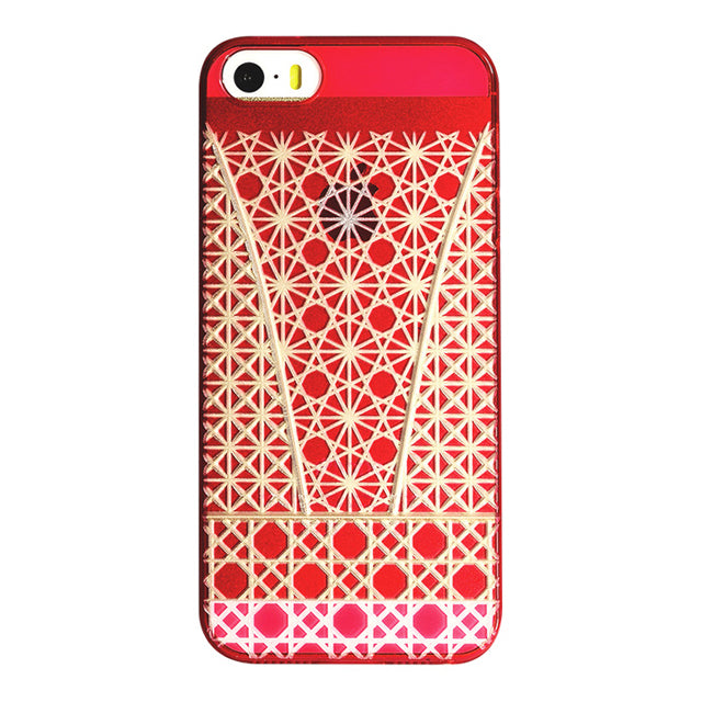 【Web限定】AIR JACKET ”kiriko” for iPhone SE/5s/5 (笹に麻の葉と菊篭目・茜)