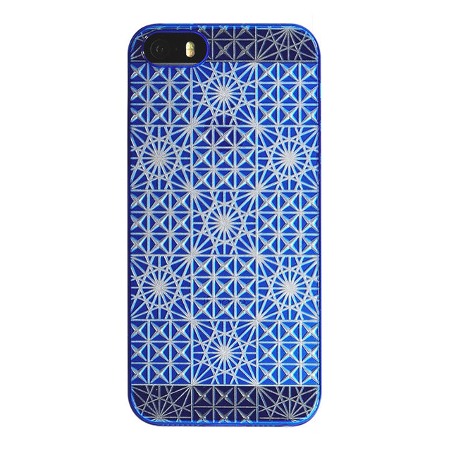 【Web限定】AIR JACKET ”kiriko” for iPhone SE/5s/5 (市松紋/菊篭目と麻の葉・瑠璃)