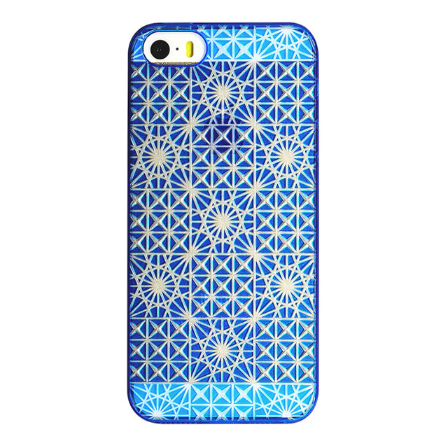 【Web限定】AIR JACKET ”kiriko” for iPhone SE/5s/5 (市松紋/菊篭目と麻の葉・瑠璃)