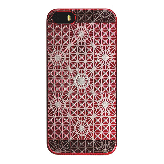 【Web限定】AIR JACKET ”kiriko” for iPhone SE/5s/5 (市松紋/菊篭目と麻の葉・茜)