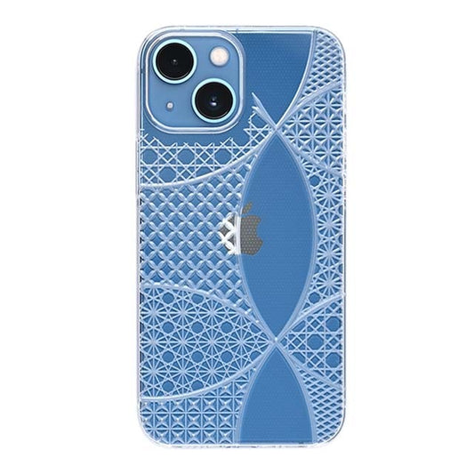 【Web限定】Air Jacket "kiriko" for iPhone 13 mini 千代柄(七宝) (クリア)