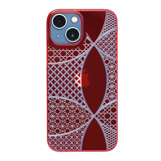 【Web限定】Air Jacket "kiriko" for iPhone 13 mini 千代柄(七宝) (紅)