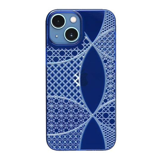 【Web限定】Air Jacket "kiriko" for iPhone 13 mini 千代柄(七宝) (瑠璃)