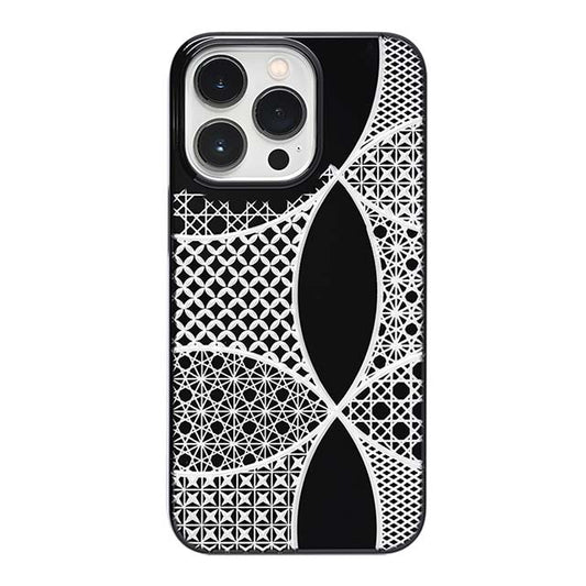 【Web限定】Air Jacket "kiriko" for iPhone 13 Pro 千代柄(七宝) (ピアノブラック)